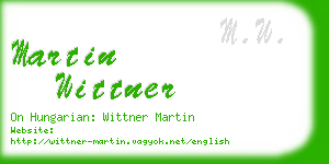 martin wittner business card